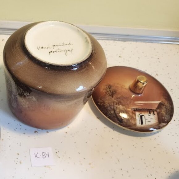 1940's Hand Painted Portugal Jar & Lid - Picture 5 of 5